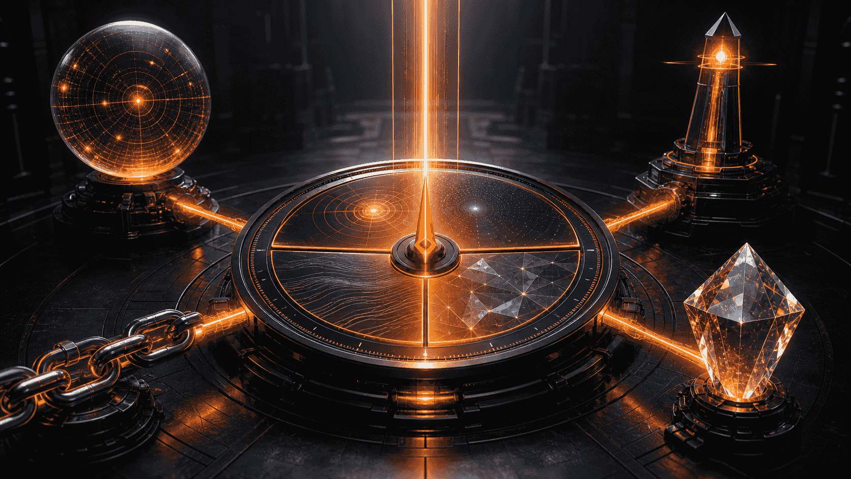 Four visibility measurement inputs converging on a four-part precision score instrument
