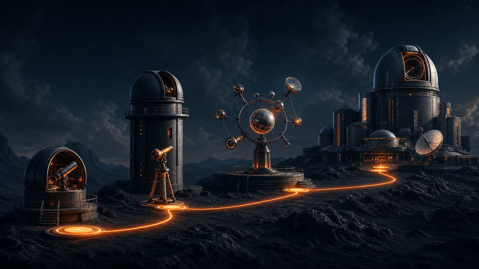 Four differently scaled observatories using right-sized visibility instruments