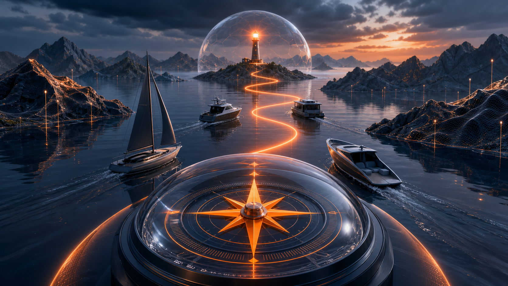 A risk-aware wealth navigation instrument guiding distinct client-goal vessels