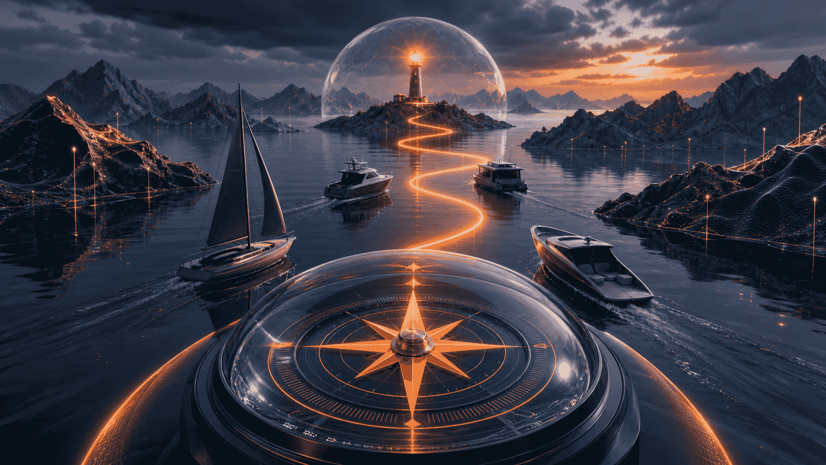 A risk-aware wealth navigation instrument guiding distinct client-goal vessels