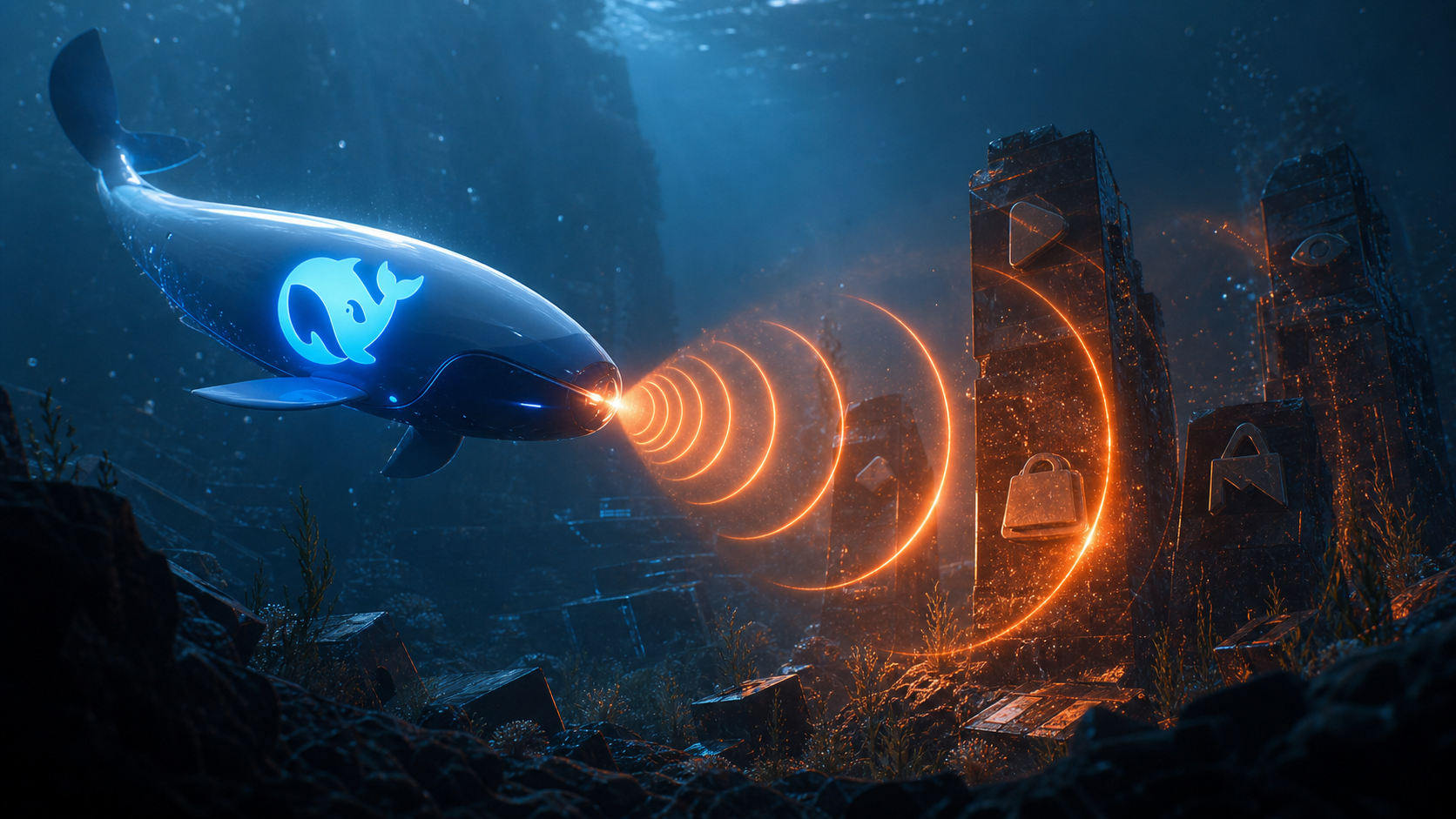 A DeepSeek sonar vessel scanning submerged brand evidence