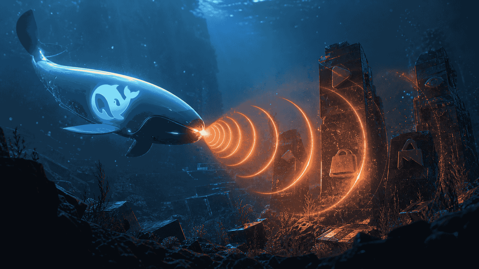 A DeepSeek sonar vessel scanning submerged brand evidence