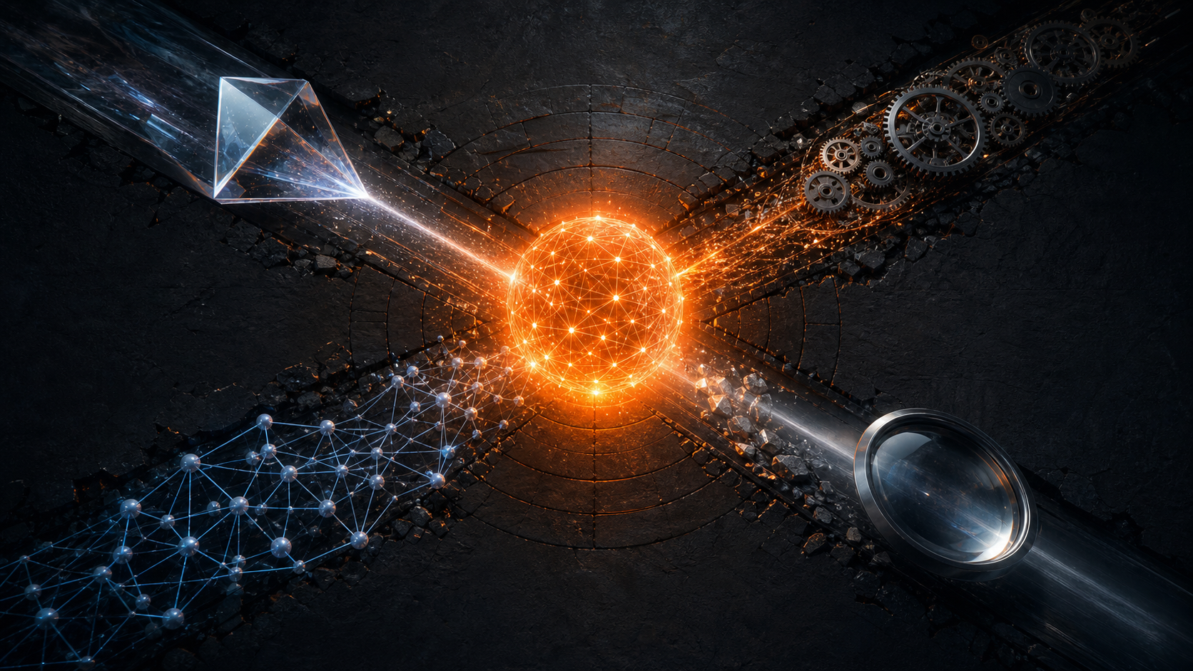Four distinct strategy pathways converging on one authoritative source sphere