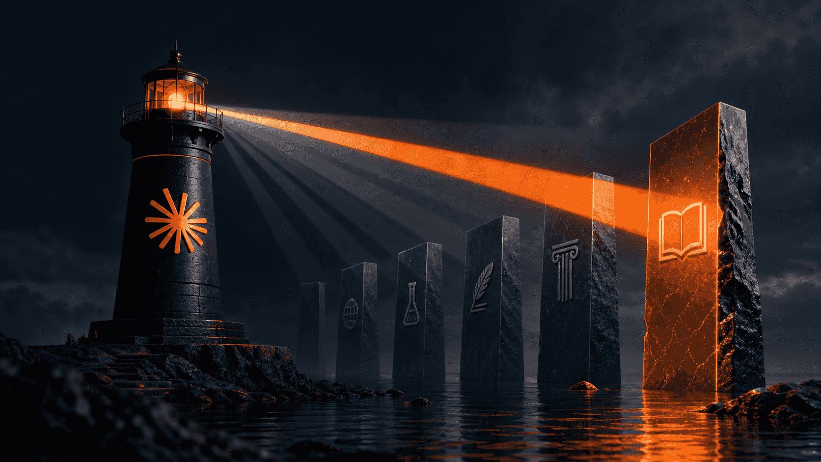 A Claude citation lighthouse selecting one evidence-rich source monolith