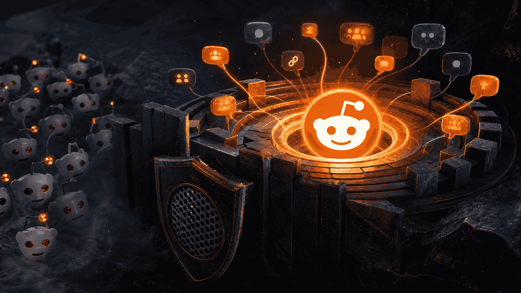 A Reddit community amphitheatre admitting authentic signals while blocking deceptive duplicate masks