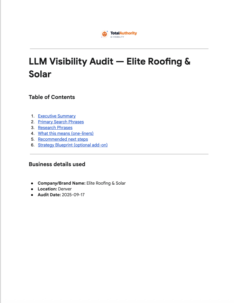 AI Visibility Audit Report